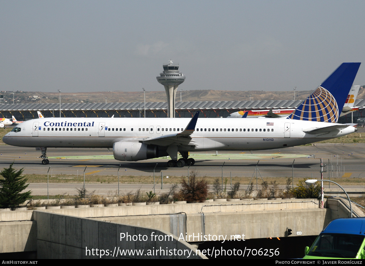 Aircraft Photo of N13113 | Boeing 757-224 | Continental Airlines | AirHistory.net #706256