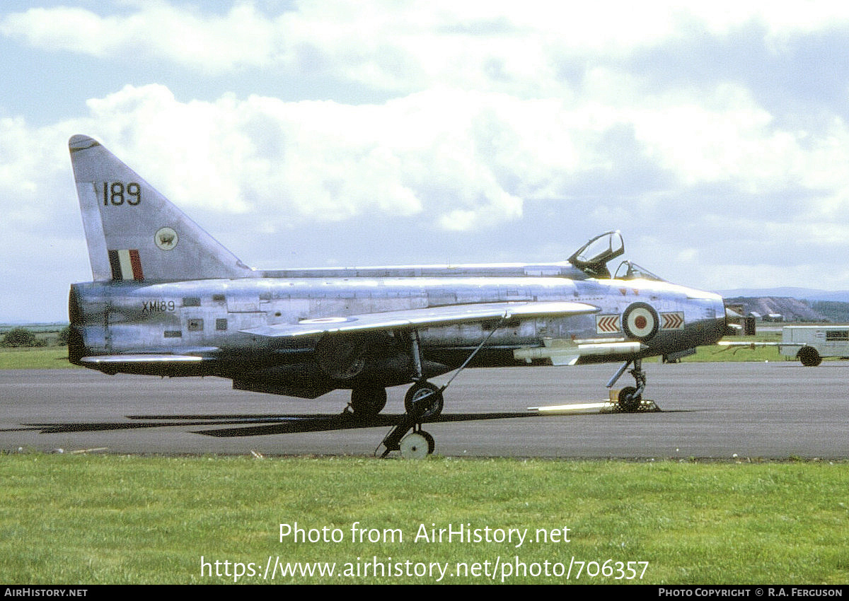 Aircraft Photo of XM189 | English Electric Lightning F1A | UK - Air Force | AirHistory.net #706357