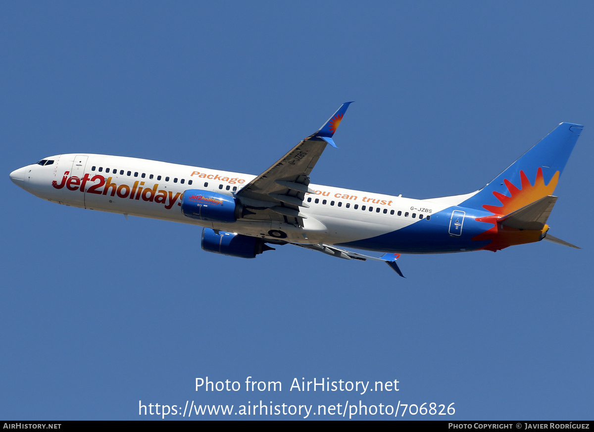 Aircraft Photo of G-JZBS | Boeing 737-800 | Jet2 Holidays | AirHistory.net #706826