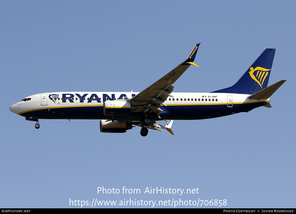 Aircraft Photo of EI-DHF | Boeing 737-8AS | Ryanair | AirHistory.net #706858