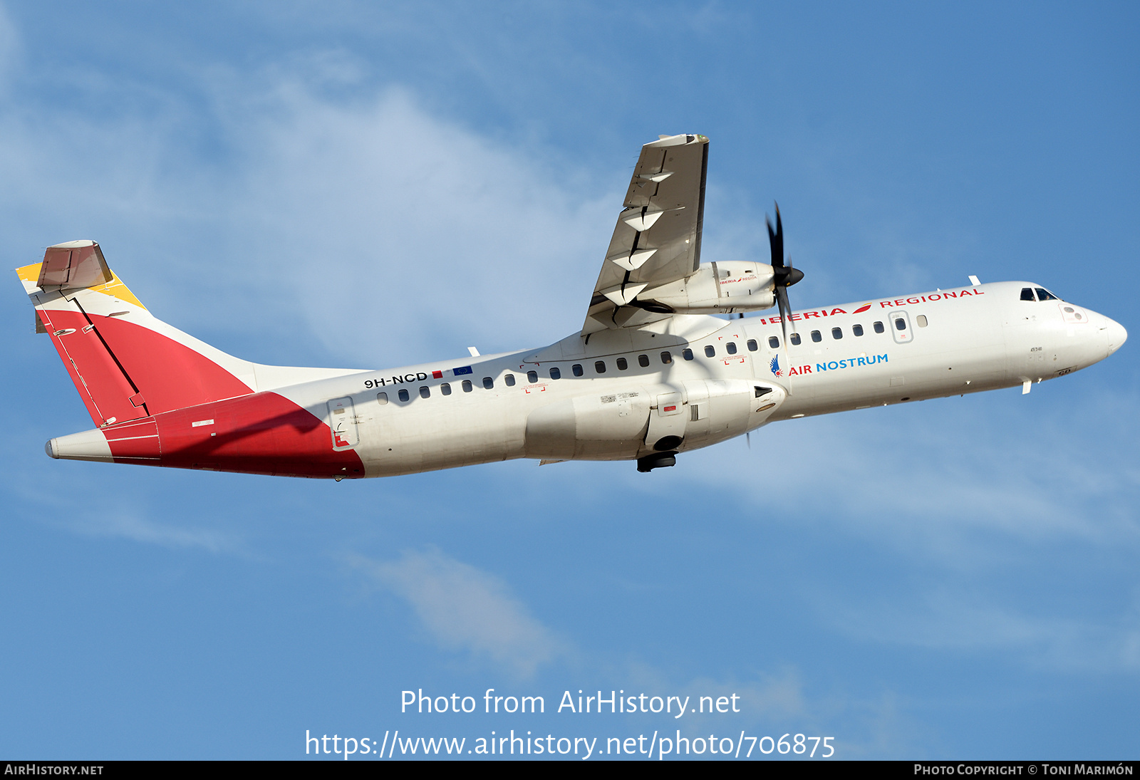 Aircraft Photo of 9H-NCD | ATR ATR-72-600 (ATR-72-212A) | Iberia Regional | AirHistory.net #706875