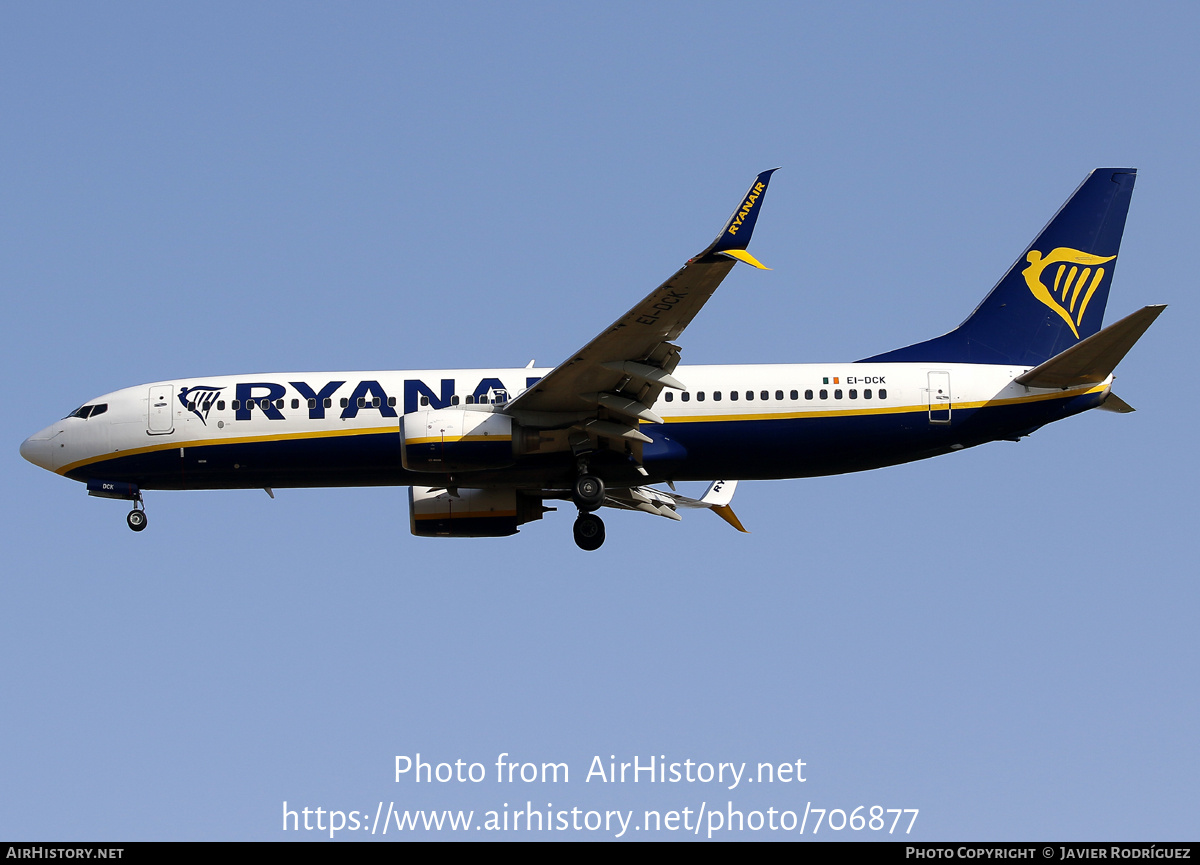 Aircraft Photo of EI-DCK | Boeing 737-8AS | Ryanair | AirHistory.net #706877