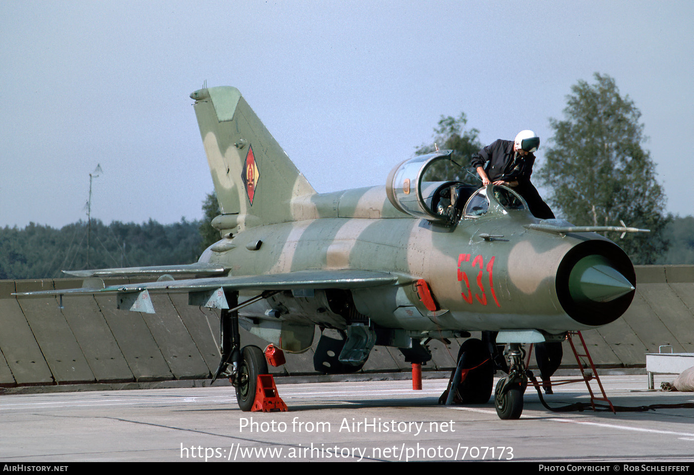 Aircraft Photo of 531 | Mikoyan-Gurevich MiG-21M | East Germany - Air Force | AirHistory.net #707173