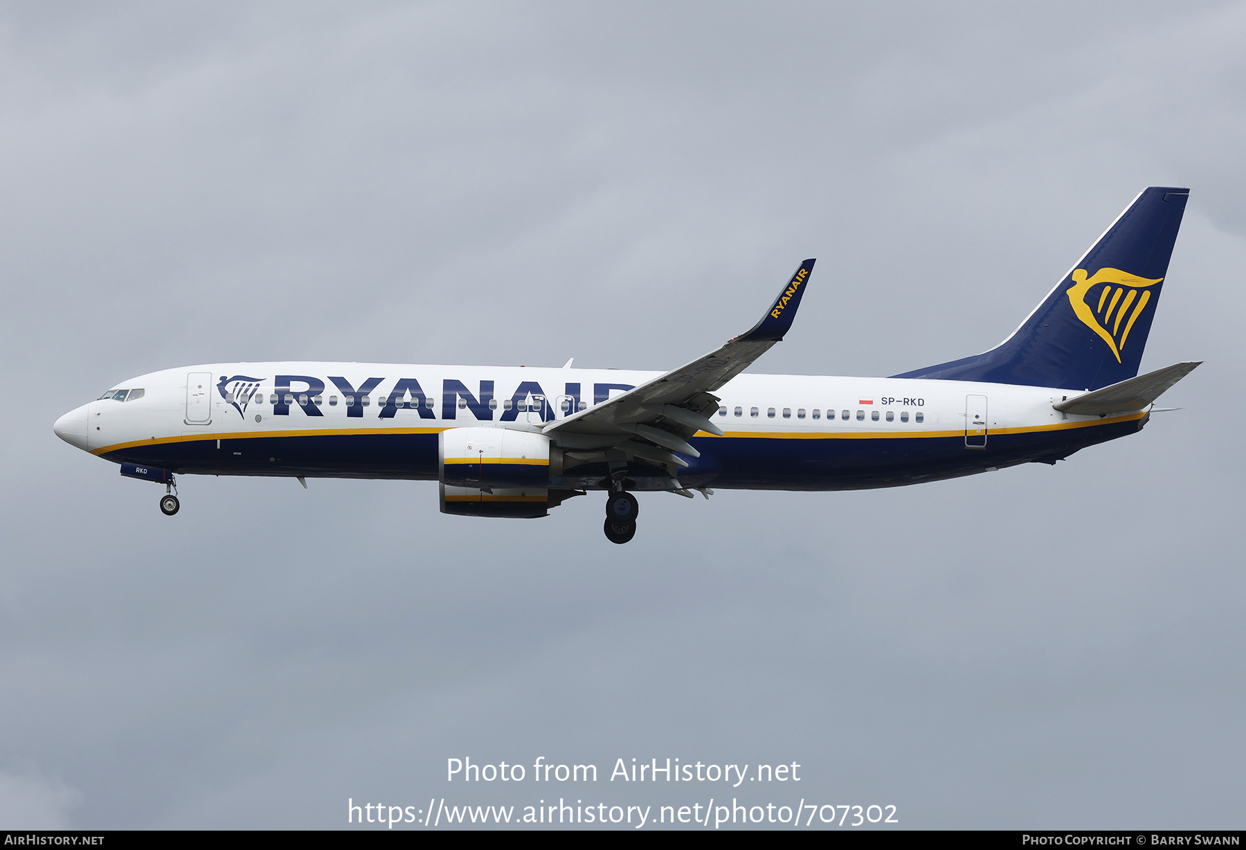 Aircraft Photo of SP-RKD | Boeing 737-8AS | Ryanair | AirHistory.net #707302