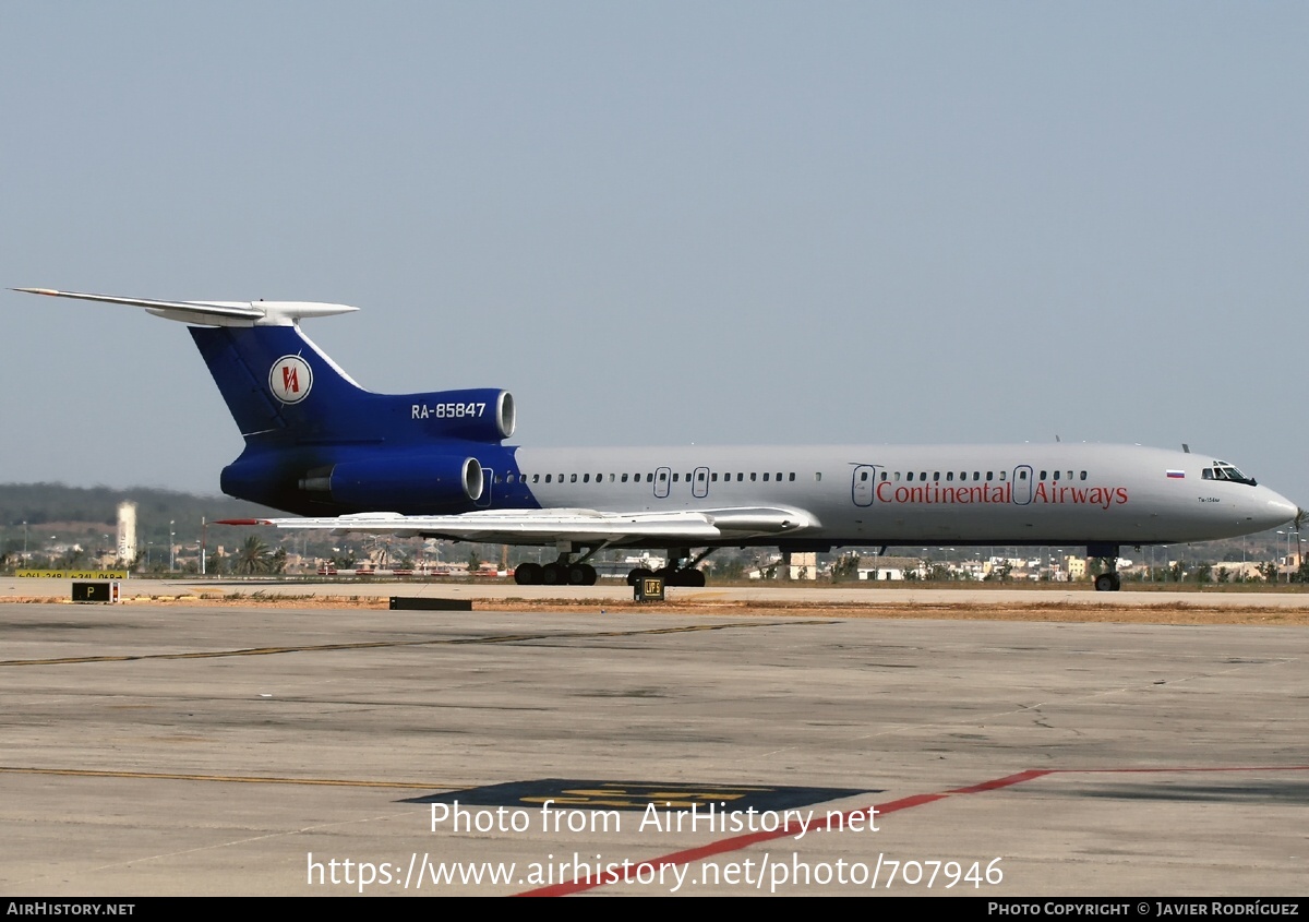 Aircraft Photo of RA-85847 | Tupolev Tu-154M | Continental Airways | AirHistory.net #707946