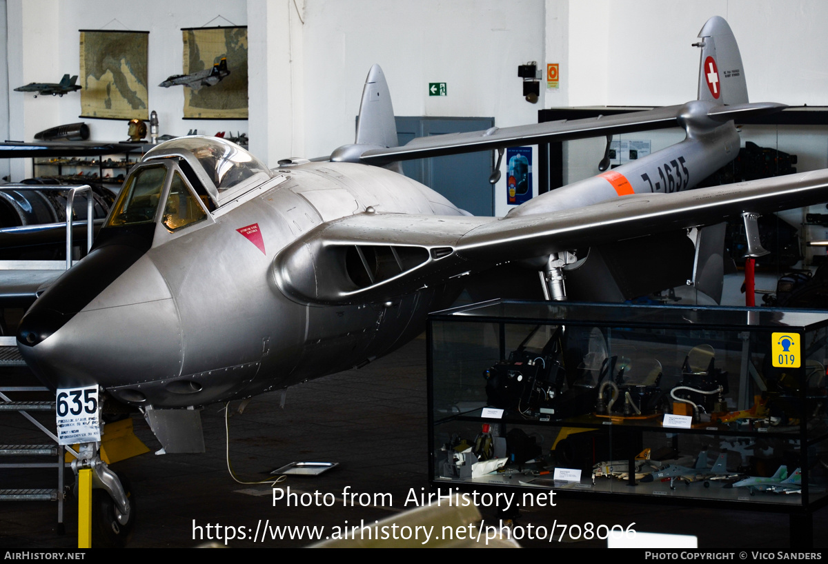 Aircraft Photo of J-1635 | De Havilland D.H. 112 Venom FB50 | Switzerland - Air Force | AirHistory.net #708006