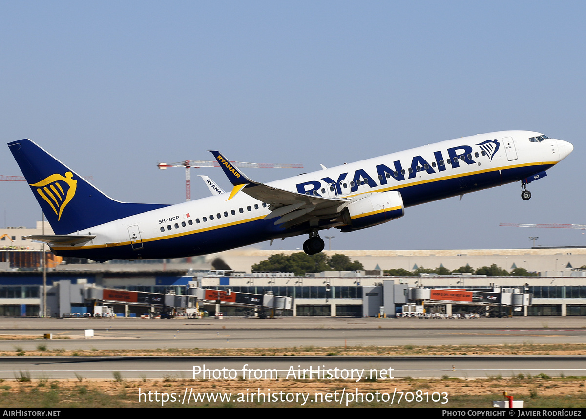 Aircraft Photo of 9H-QCP | Boeing 737-8AS | Ryanair | AirHistory.net #708103