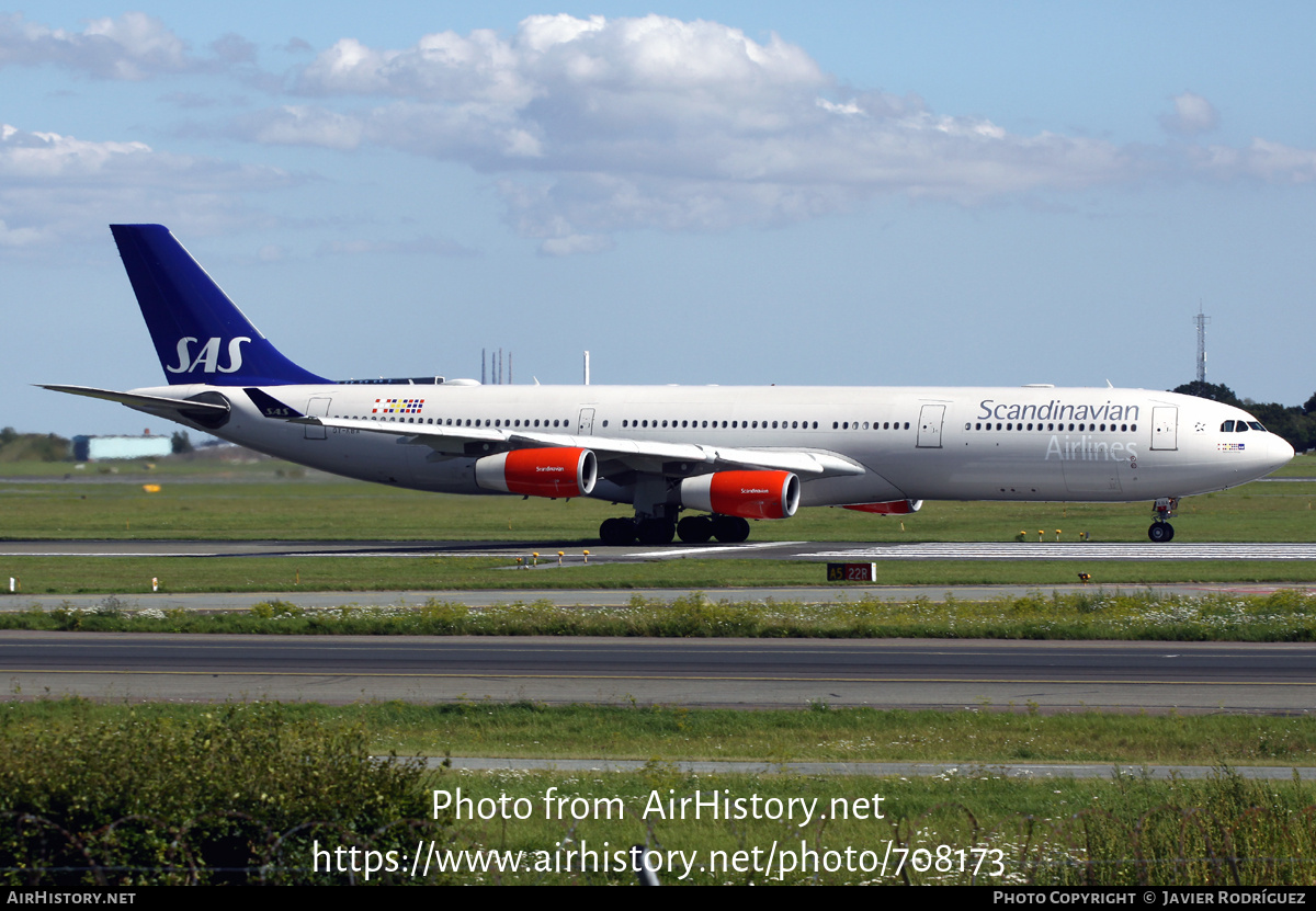 Aircraft Photo of OY-KBA | Airbus A340-313X | Scandinavian Airlines - SAS | AirHistory.net #708173