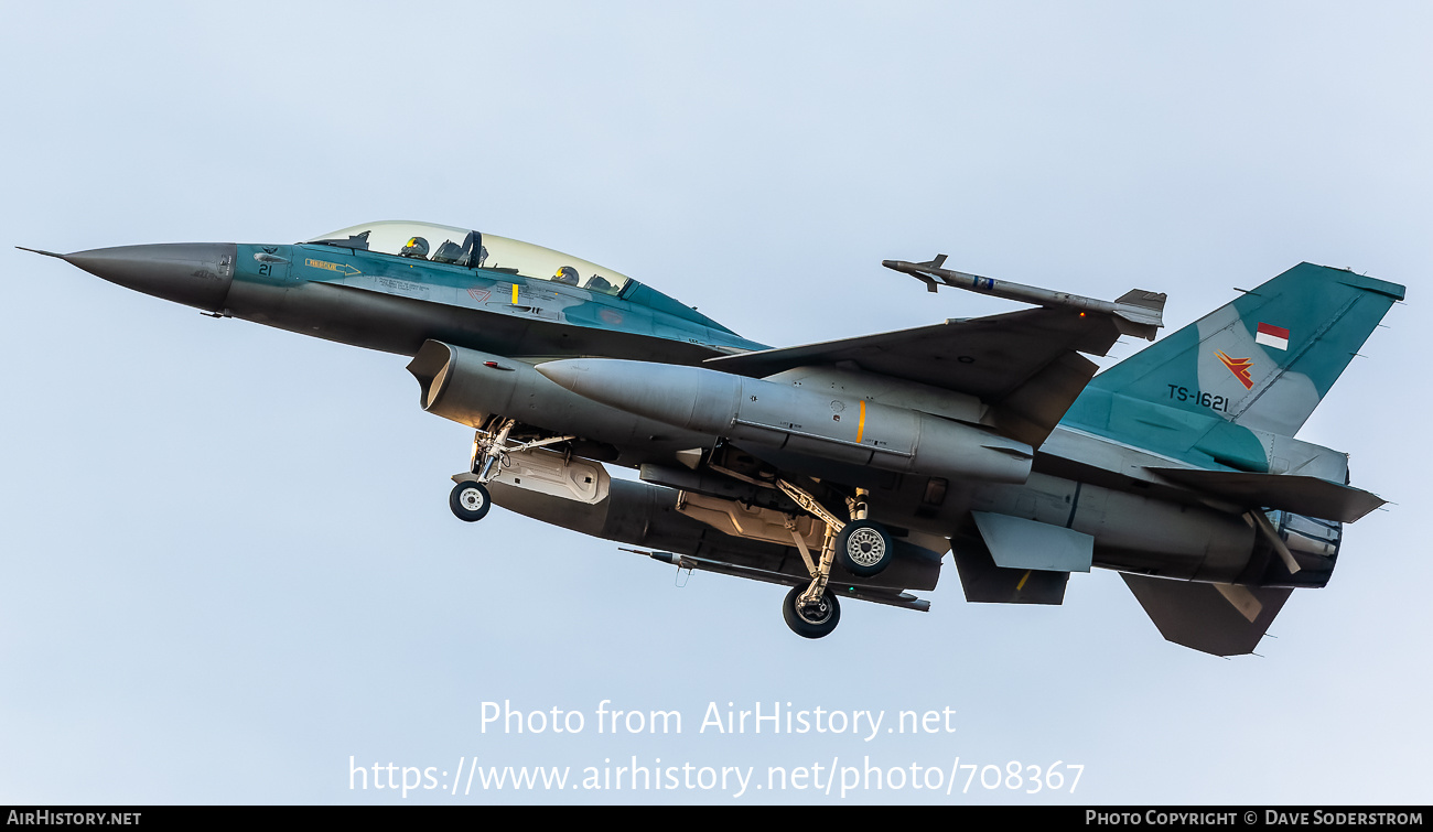 Aircraft Photo of TS-1621 | General Dynamics F-16D Fighting Falcon | Indonesia - Air Force | AirHistory.net #708367