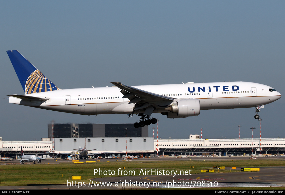 Aircraft Photo of N27015 | Boeing 777-224/ER | United Airlines | AirHistory.net #708510