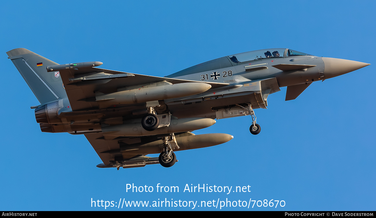 Aircraft Photo of 3128 | Eurofighter EF-2000 Typhoon T | Germany - Air Force | AirHistory.net #708670