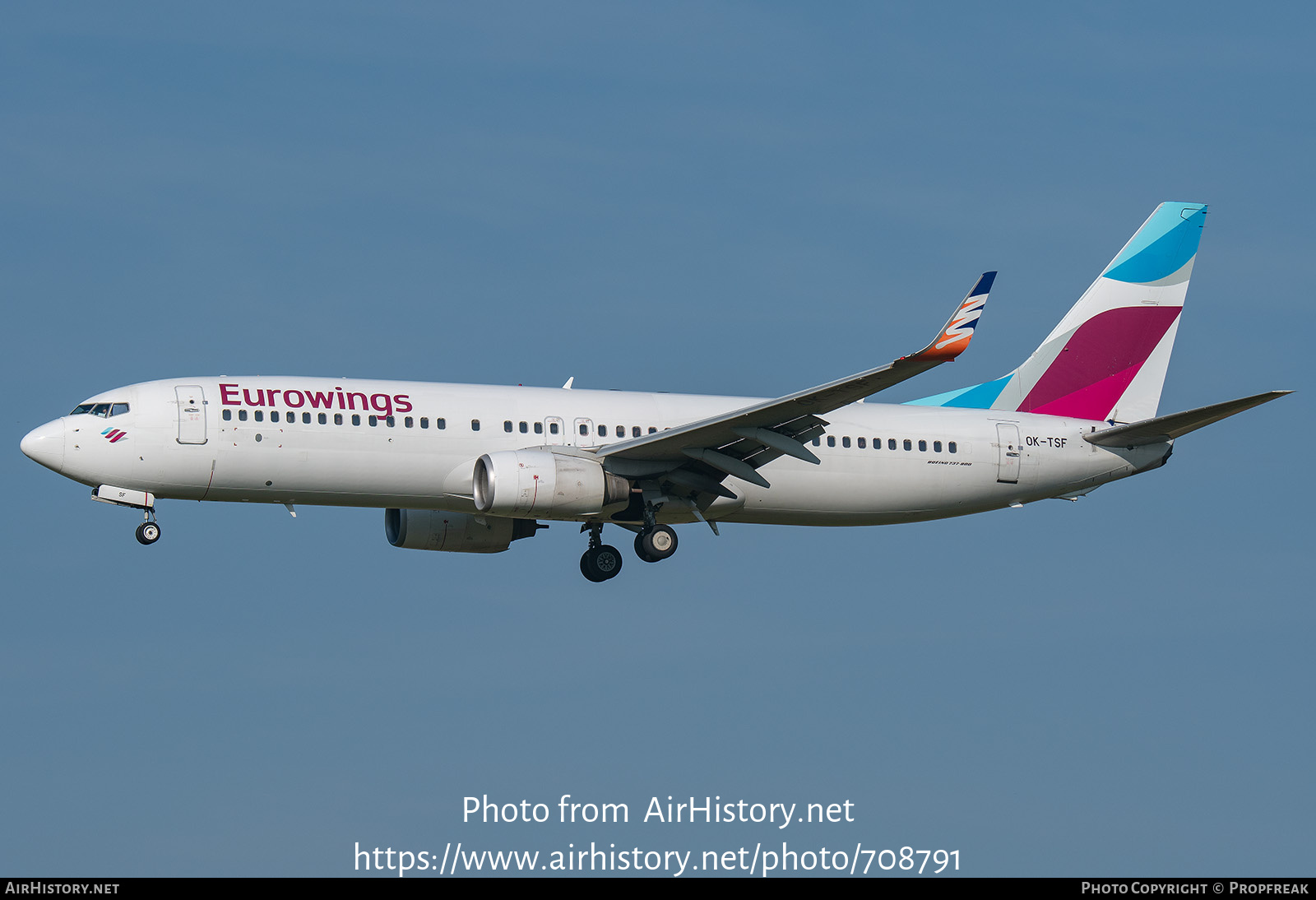 Aircraft Photo of OK-TSF | Boeing 737-8GJ | Eurowings | AirHistory.net #708791