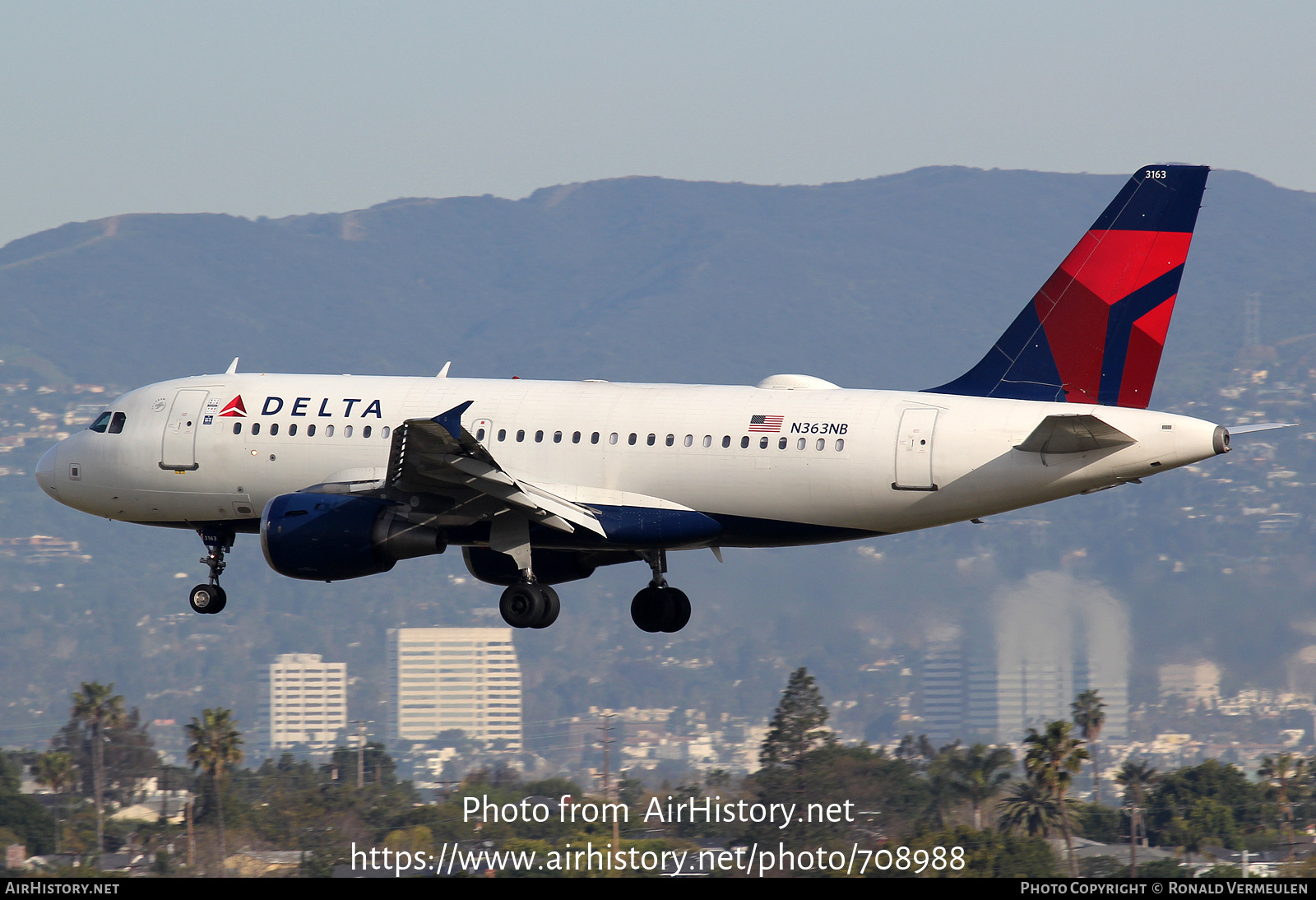 Aircraft Photo of N363NB | Airbus A319-114 | Delta Air Lines | AirHistory.net #708988