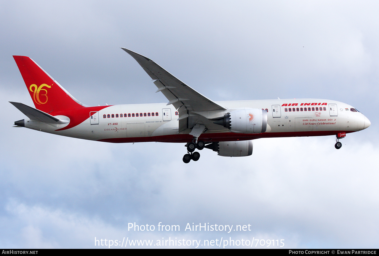 Aircraft Photo of VT-ANQ | Boeing 787-8 Dreamliner | Air India | AirHistory.net #709115