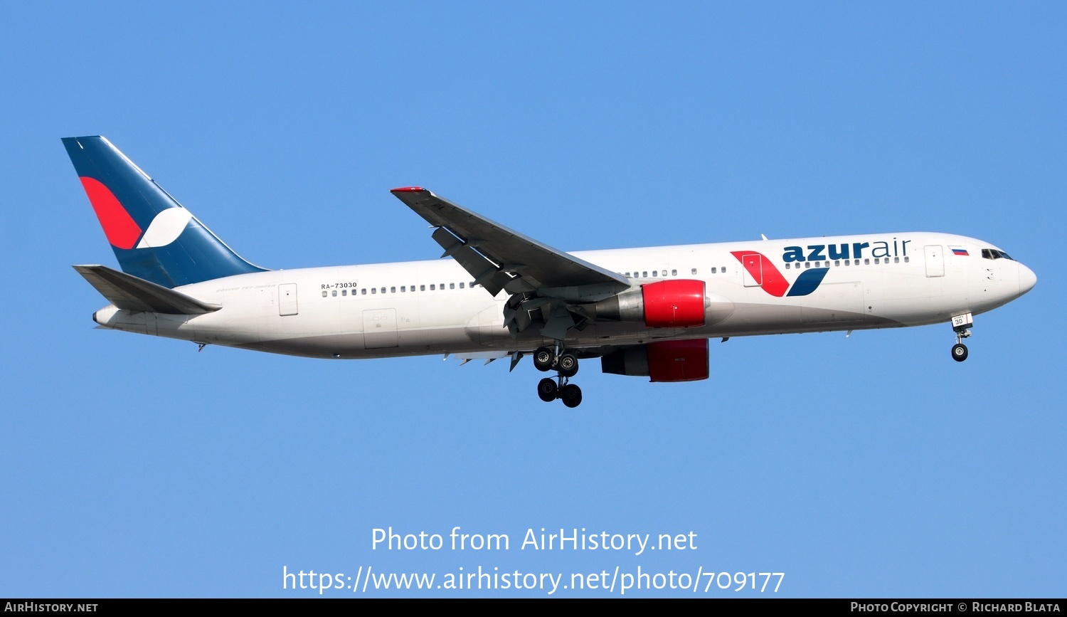 Aircraft Photo of RA-73030 | Boeing 767-3Q8/ER | Azur Air | AirHistory.net #709177