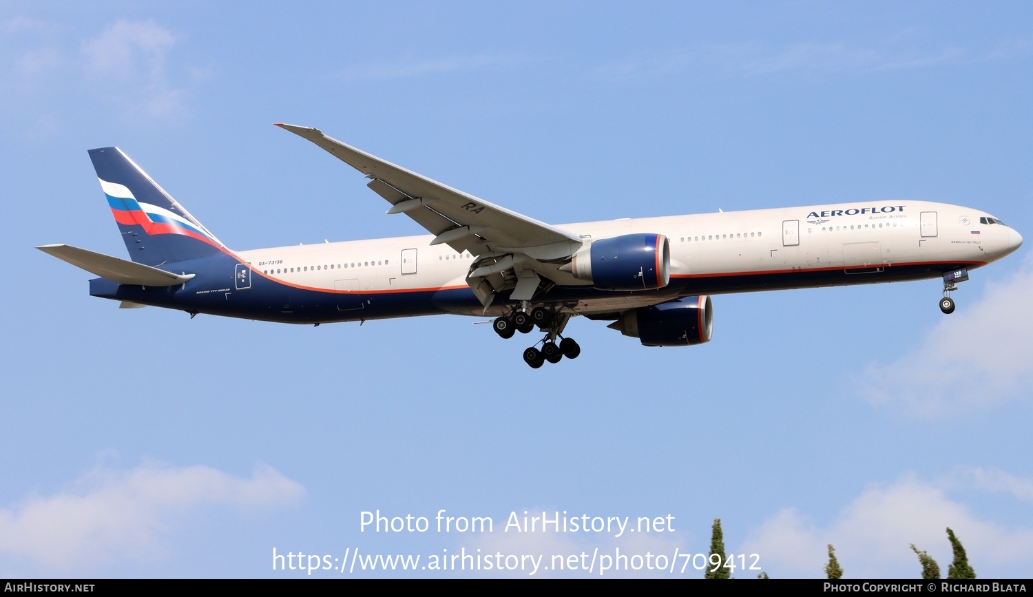 Aircraft Photo of RA-73138 | Boeing 777-3M0/ER | Aeroflot - Russian Airlines | AirHistory.net #709412