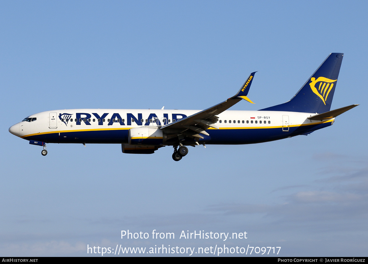 Aircraft Photo of SP-RSY | Boeing 737-8AS | Ryanair | AirHistory.net #709717