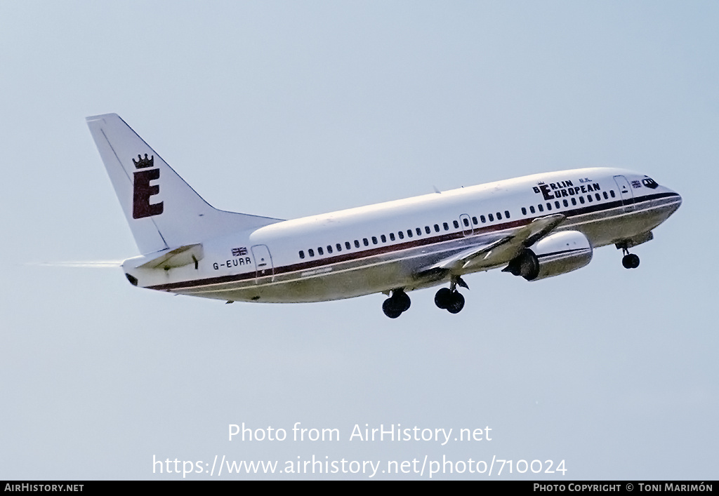 Aircraft Photo of G-EURR | Boeing 737-3L9 | Berlin European UK | AirHistory.net #710024