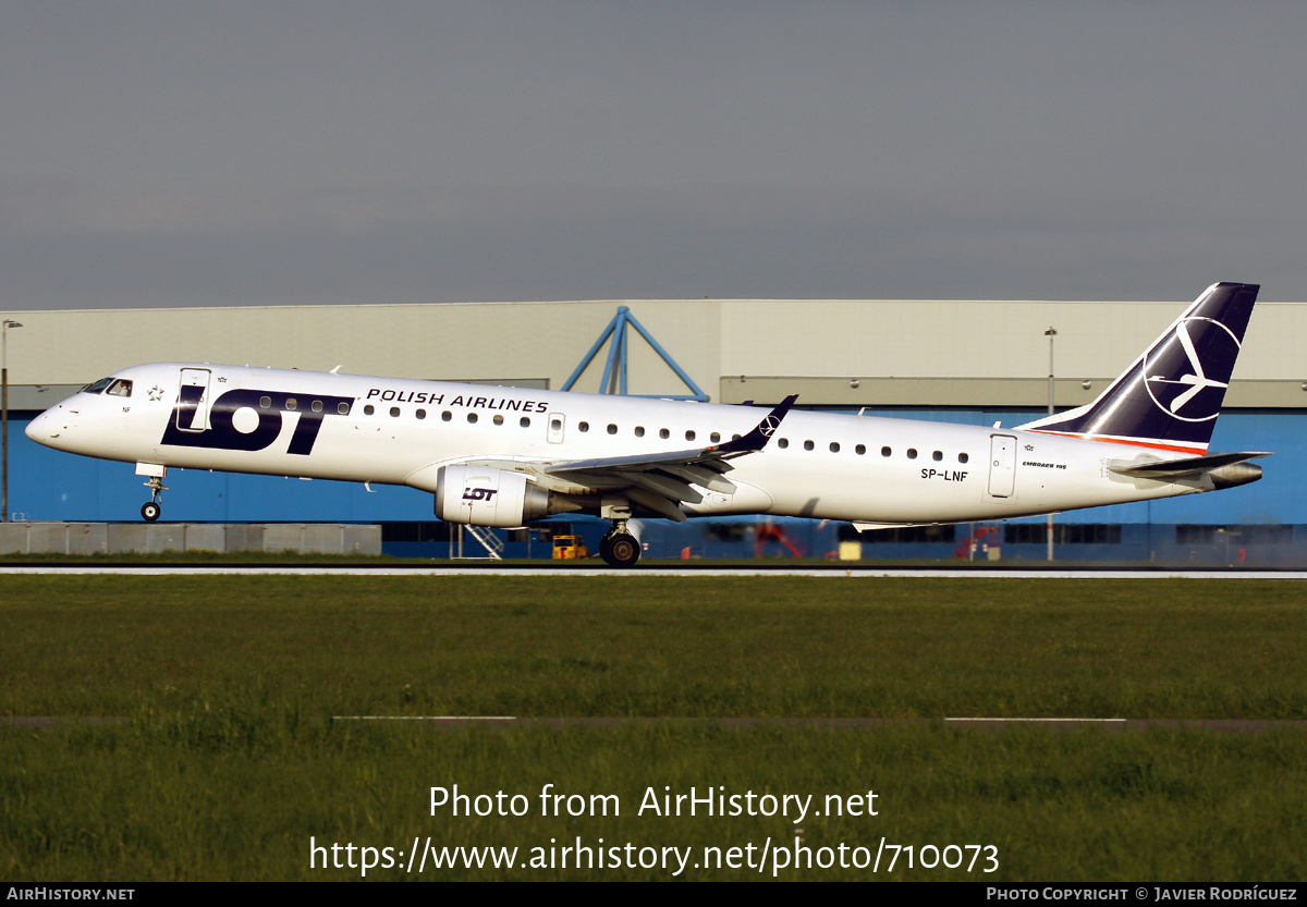 Aircraft Photo of SP-LNF | Embraer 195LR (ERJ-190-200LR) | LOT Polish Airlines - Polskie Linie Lotnicze | AirHistory.net #710073