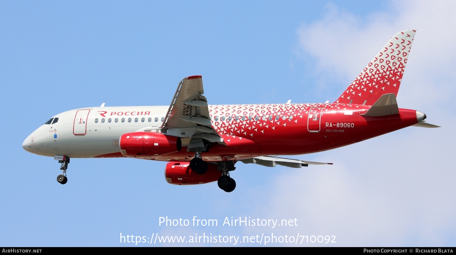 Aircraft Photo of RA-89060 | Sukhoi SSJ-100-95B-LR Superjet 100 (RRJ-95B) | Rossiya - Russian Airlines | AirHistory.net #710092