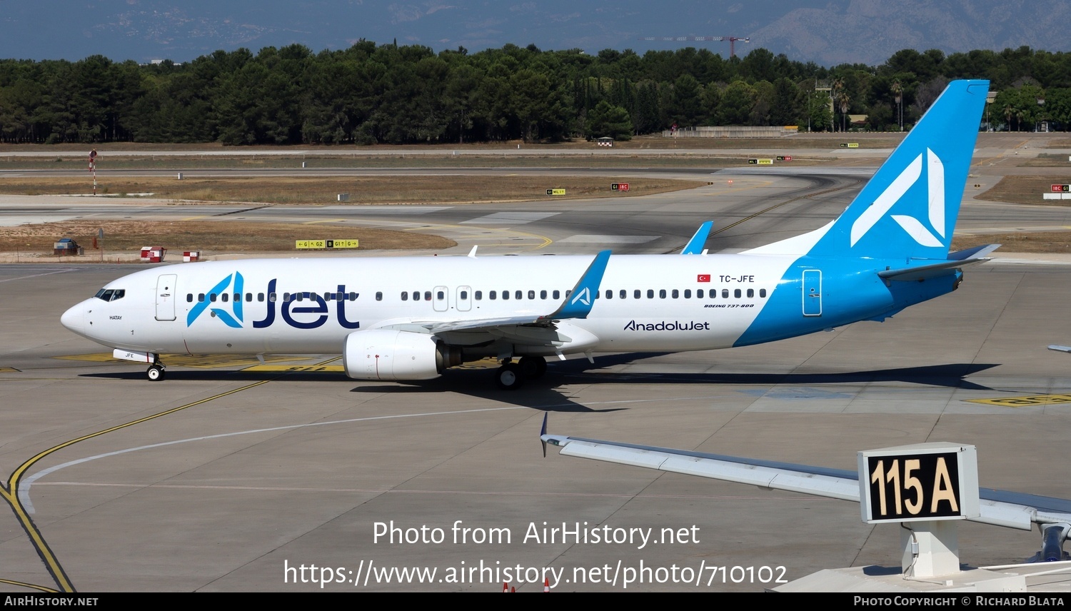 Aircraft Photo of TC-JFE | Boeing 737-8F2 | AJet - AnadoluJet | AirHistory.net #710102