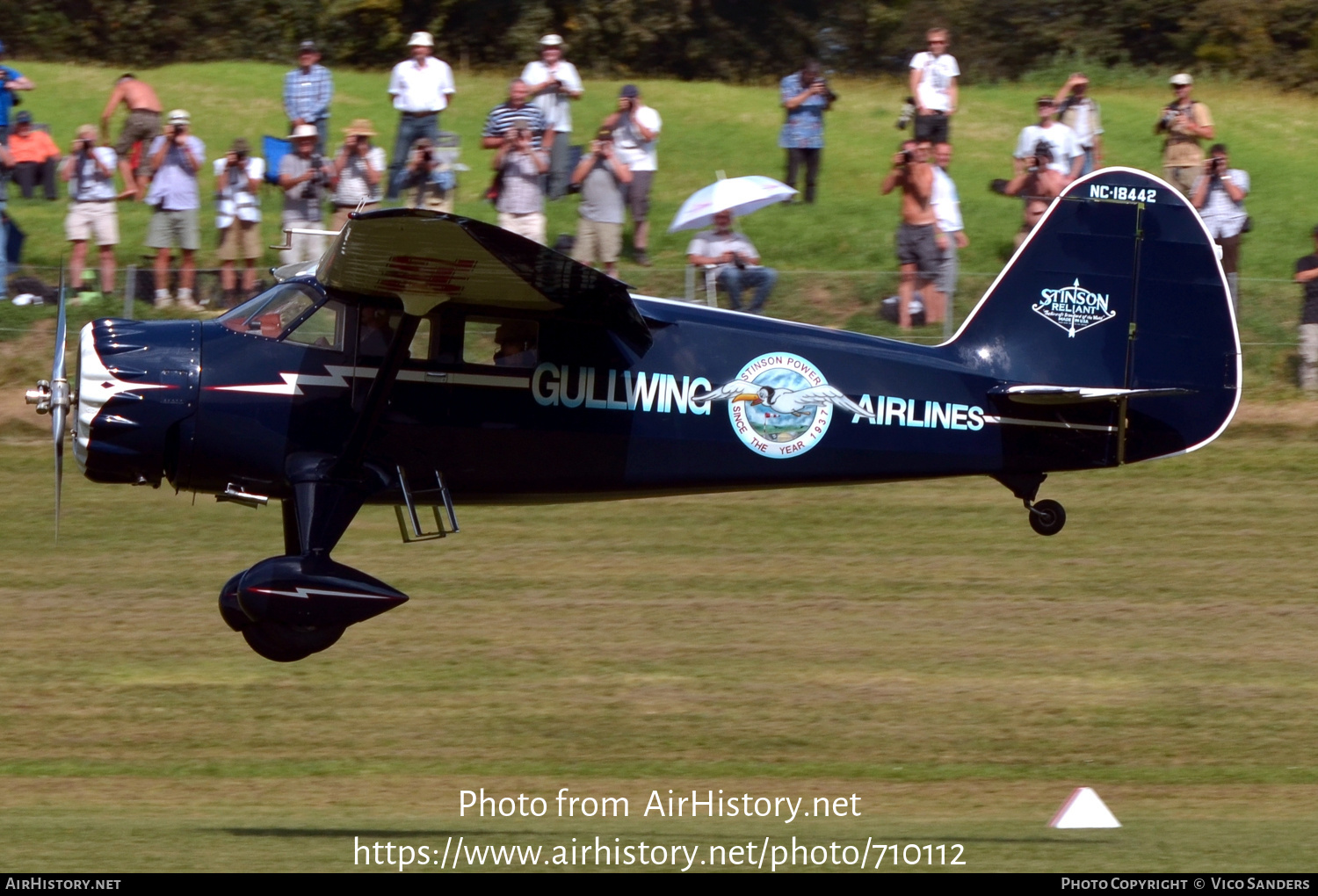 Aircraft Photo of N18442 / NC18442 | Stinson SR-9C Reliant | Gullwing Airlines | AirHistory.net #710112