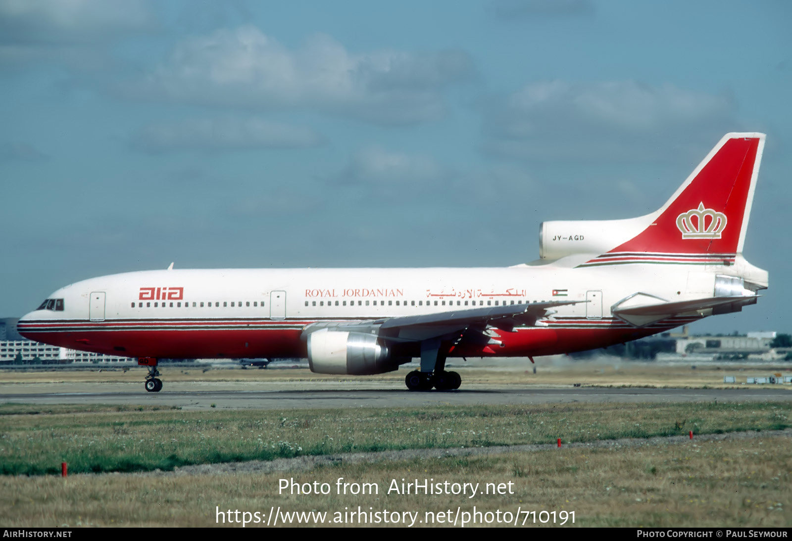 Aircraft Photo of JY-AGD | Lockheed L-1011-385-3 TriStar 500 | Alia - The Royal Jordanian Airline | AirHistory.net #710191