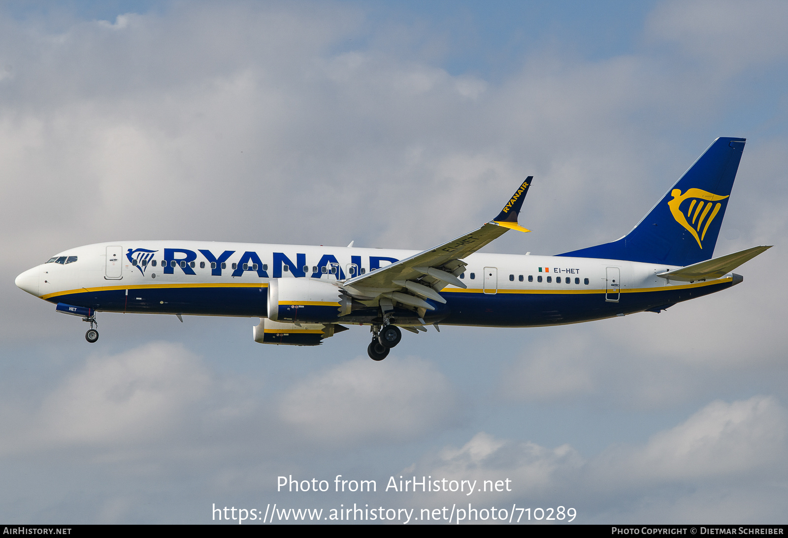 Aircraft Photo of EI-HET | Boeing 737-8200 Max 200 | Ryanair | AirHistory.net #710289