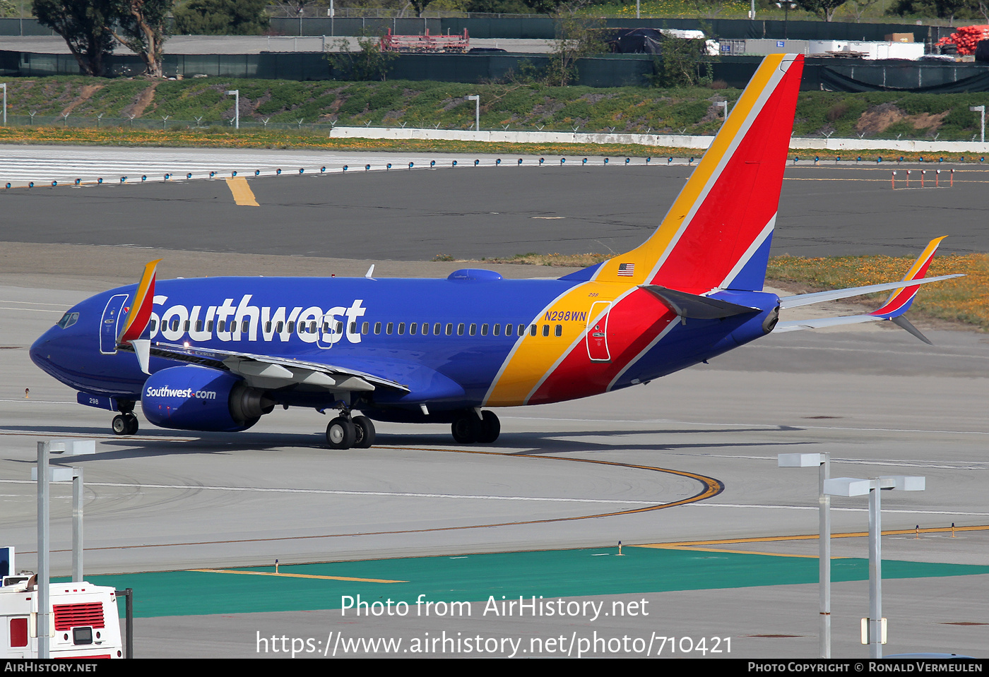 Aircraft Photo of N298WN | Boeing 737-7H4 | Southwest Airlines | AirHistory.net #710421