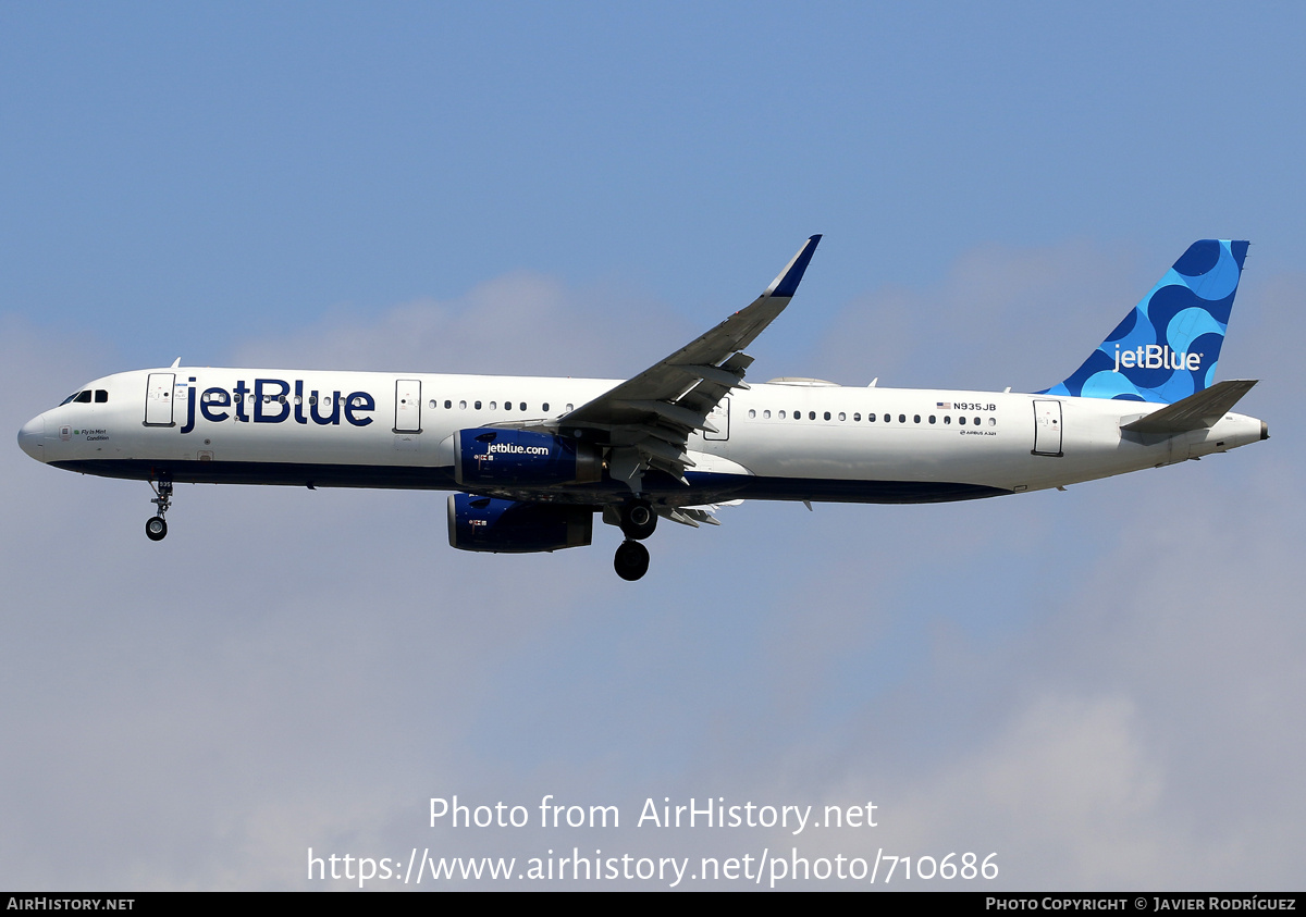 Aircraft Photo of N935JB | Airbus A321-231 | JetBlue Airways | AirHistory.net #710686