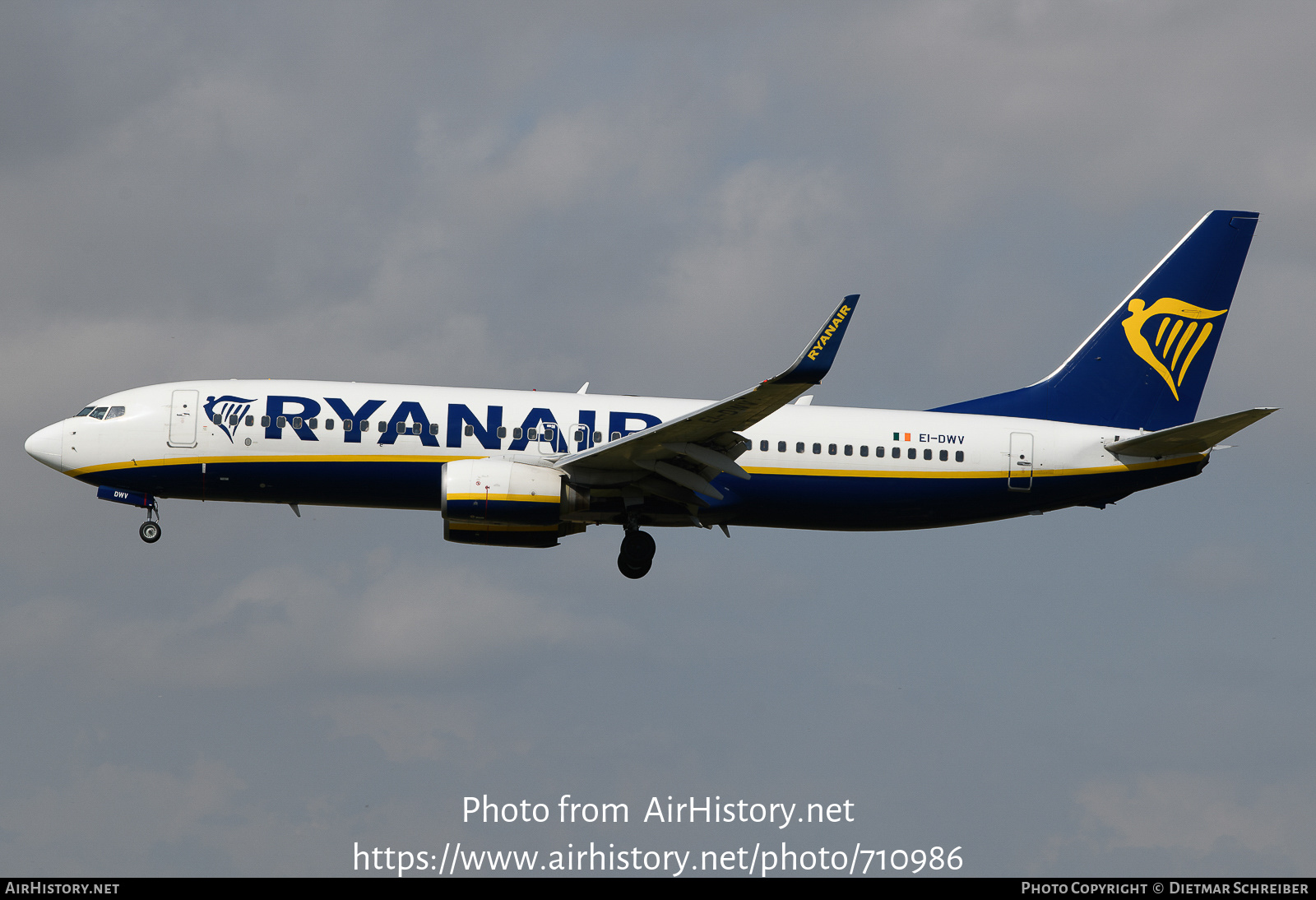 Aircraft Photo of EI-DWV | Boeing 737-8AS | Ryanair | AirHistory.net #710986