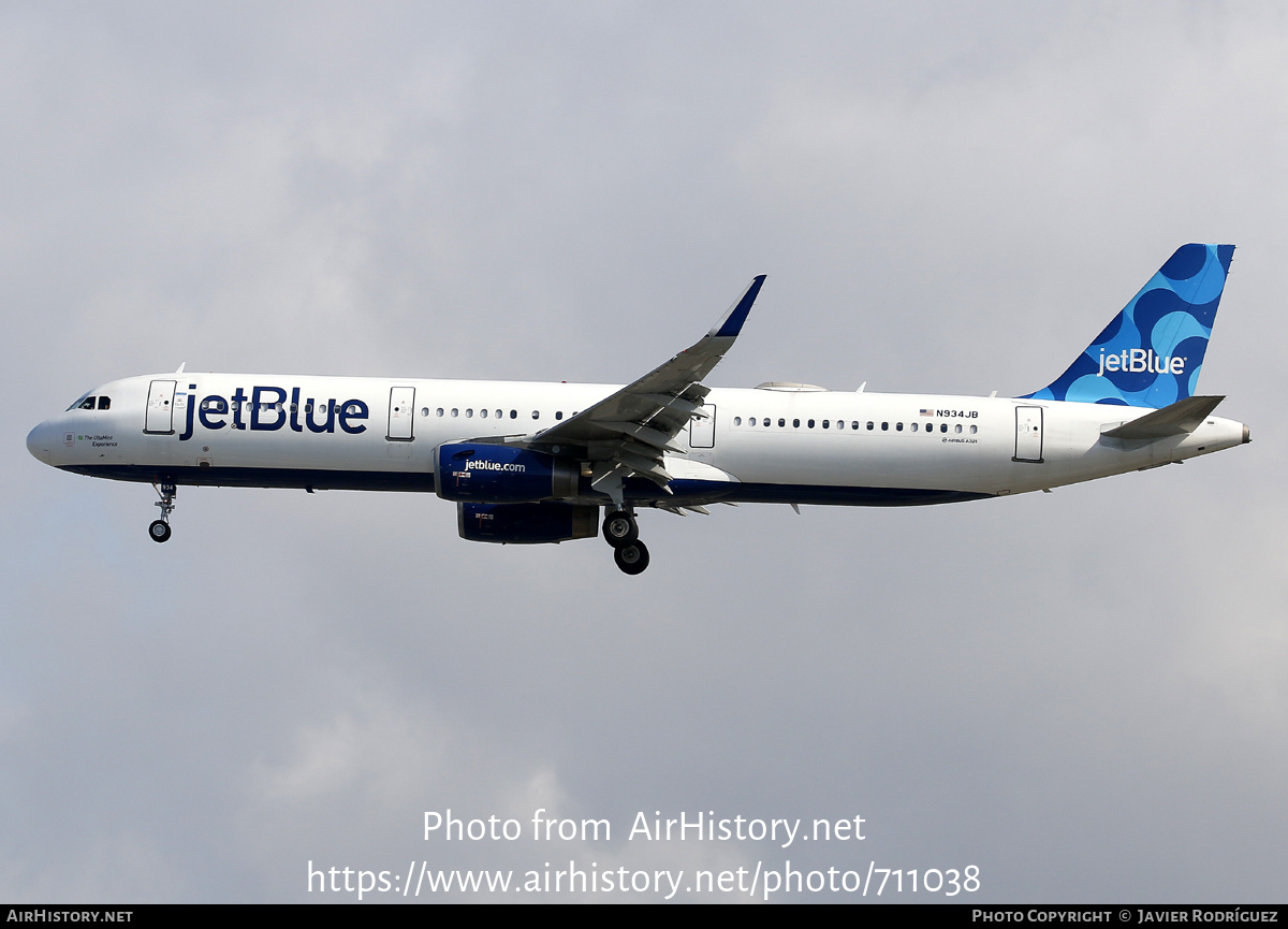 Aircraft Photo of N934JB | Airbus A321-231 | JetBlue Airways | AirHistory.net #711038