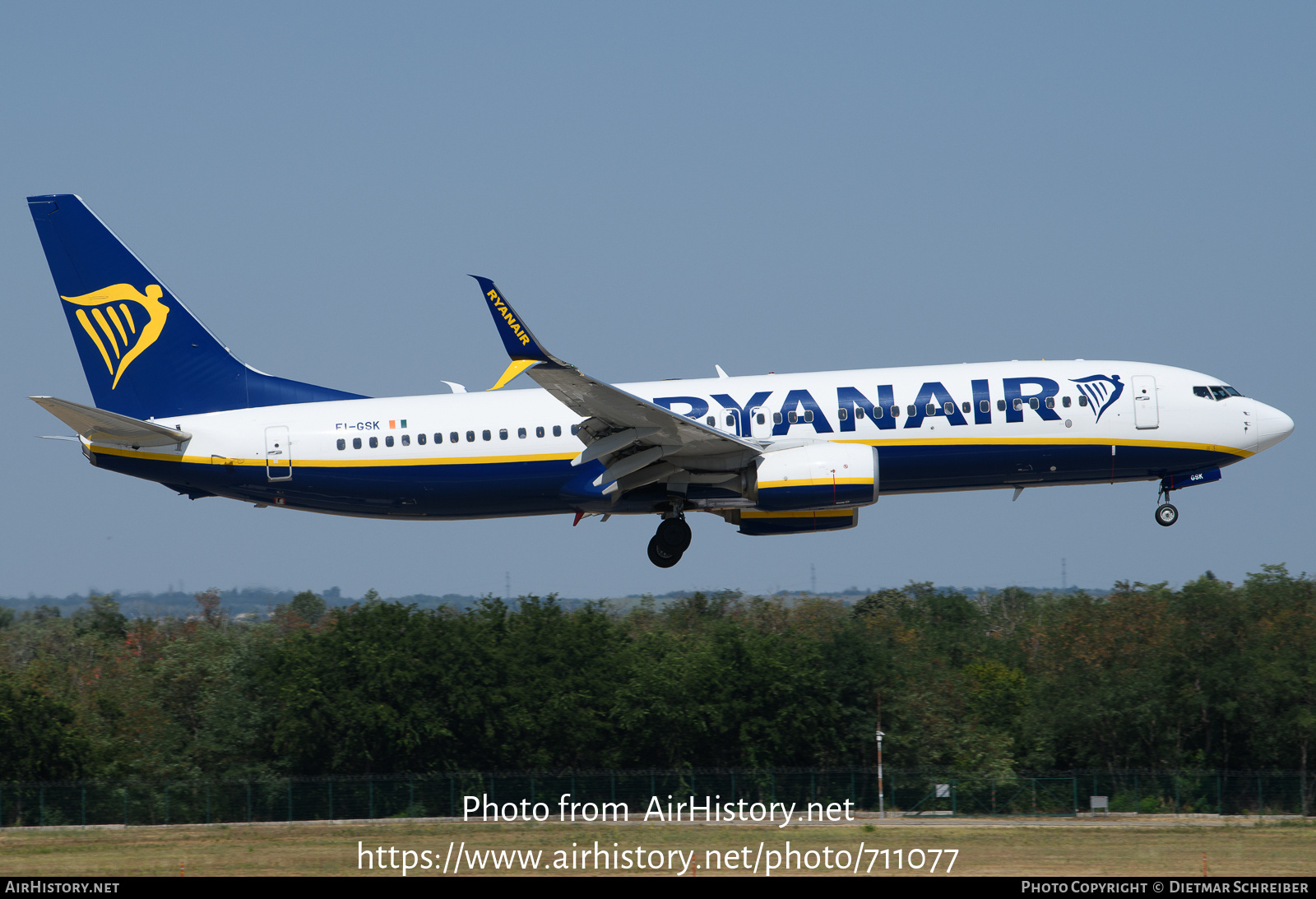 Aircraft Photo of EI-GSK | Boeing 737-800 | Ryanair | AirHistory.net #711077