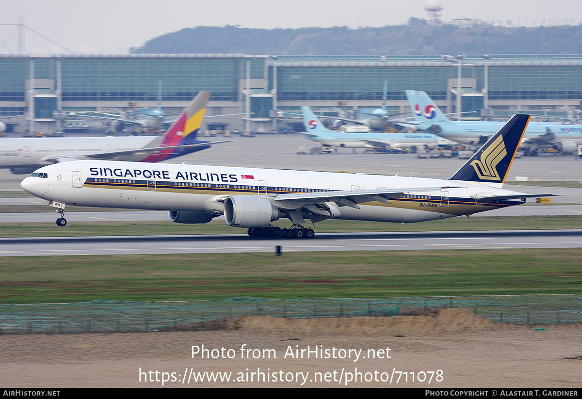 Aircraft Photo of 9V-SWN | Boeing 777-312/ER | Singapore Airlines | AirHistory.net #711078