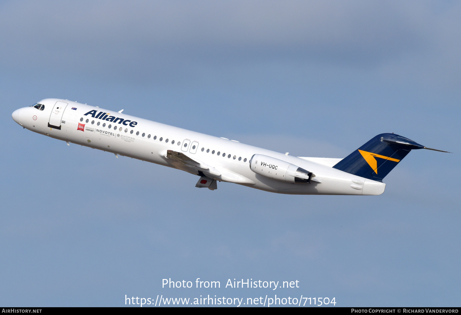 Aircraft Photo of VH-UQC | Fokker 100 (F28-0100) | Alliance Airlines | AirHistory.net #711504