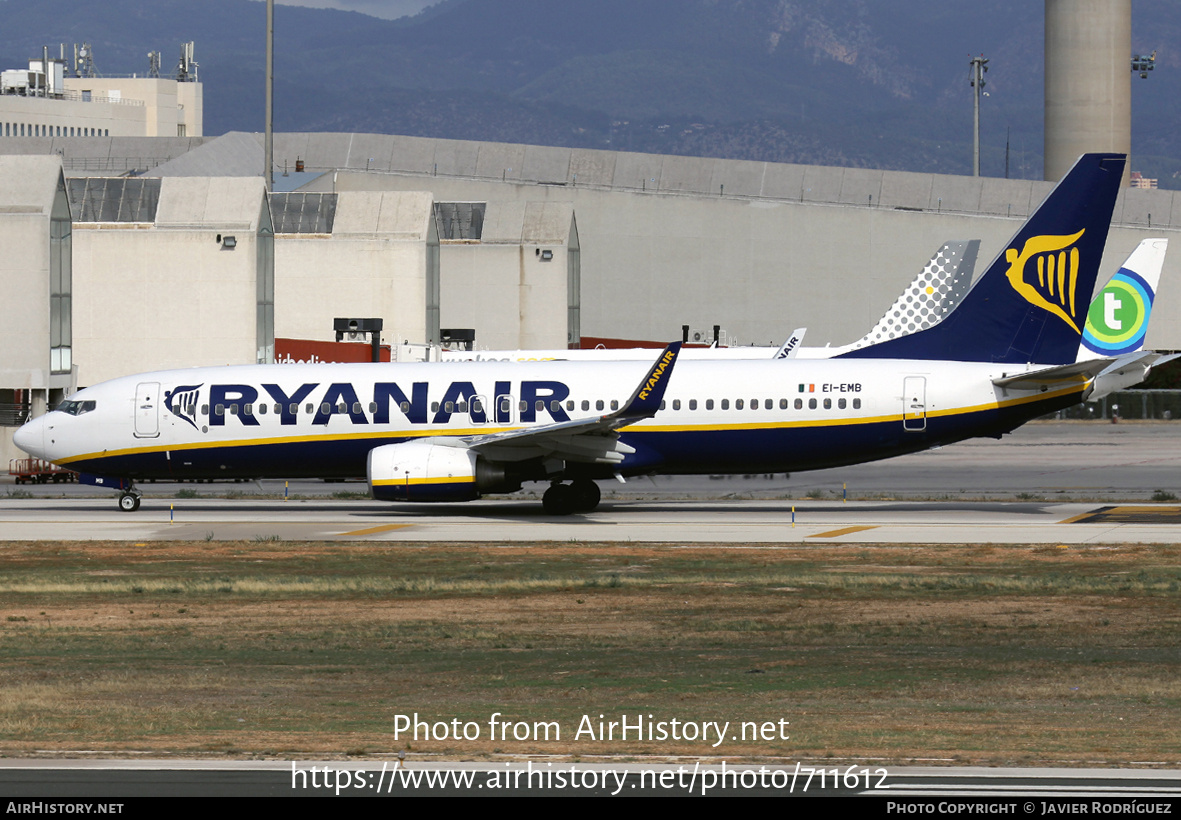 Aircraft Photo of EI-EMB | Boeing 737-8AS | Ryanair | AirHistory.net #711612