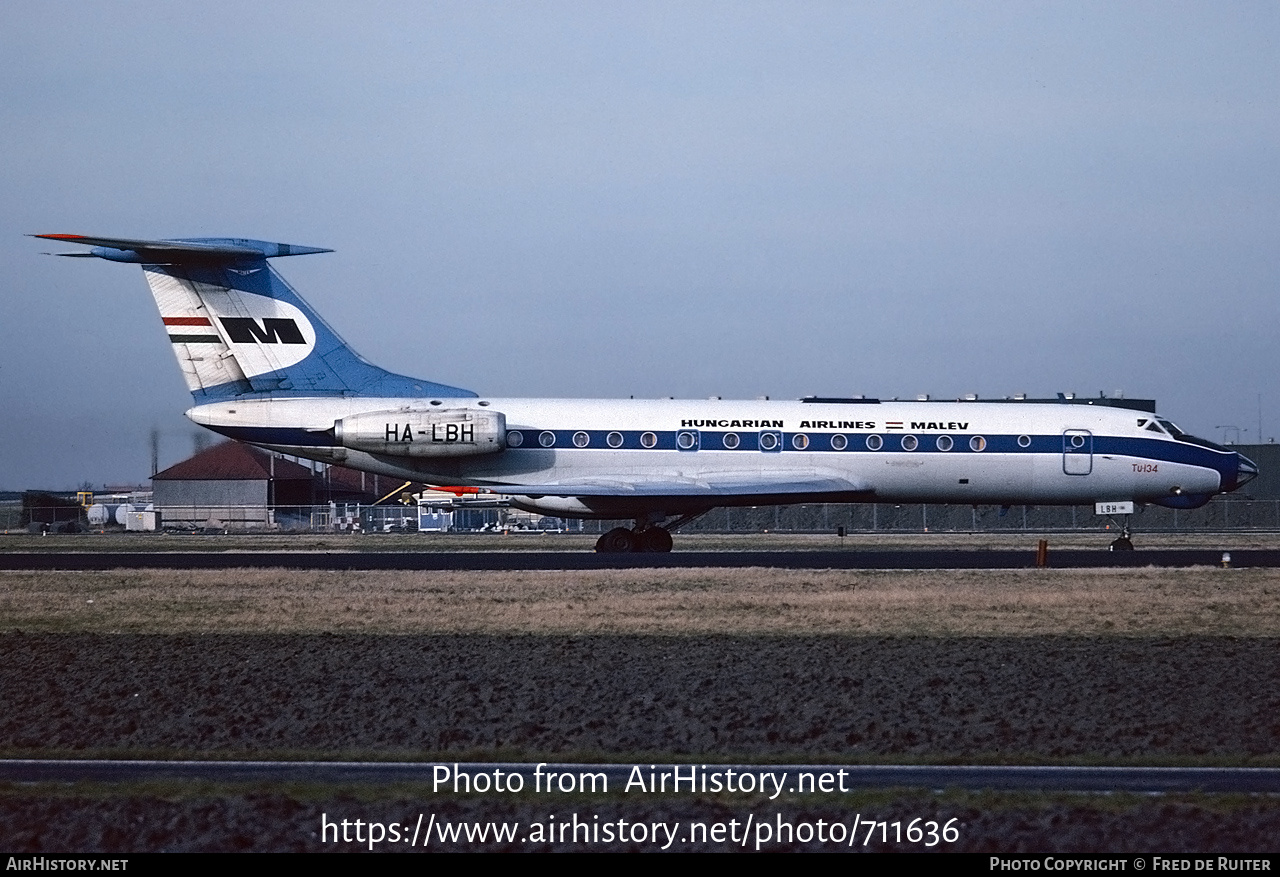 Aircraft Photo of HA-LBH | Tupolev Tu-134K | Malév - Hungarian Airlines | AirHistory.net #711636