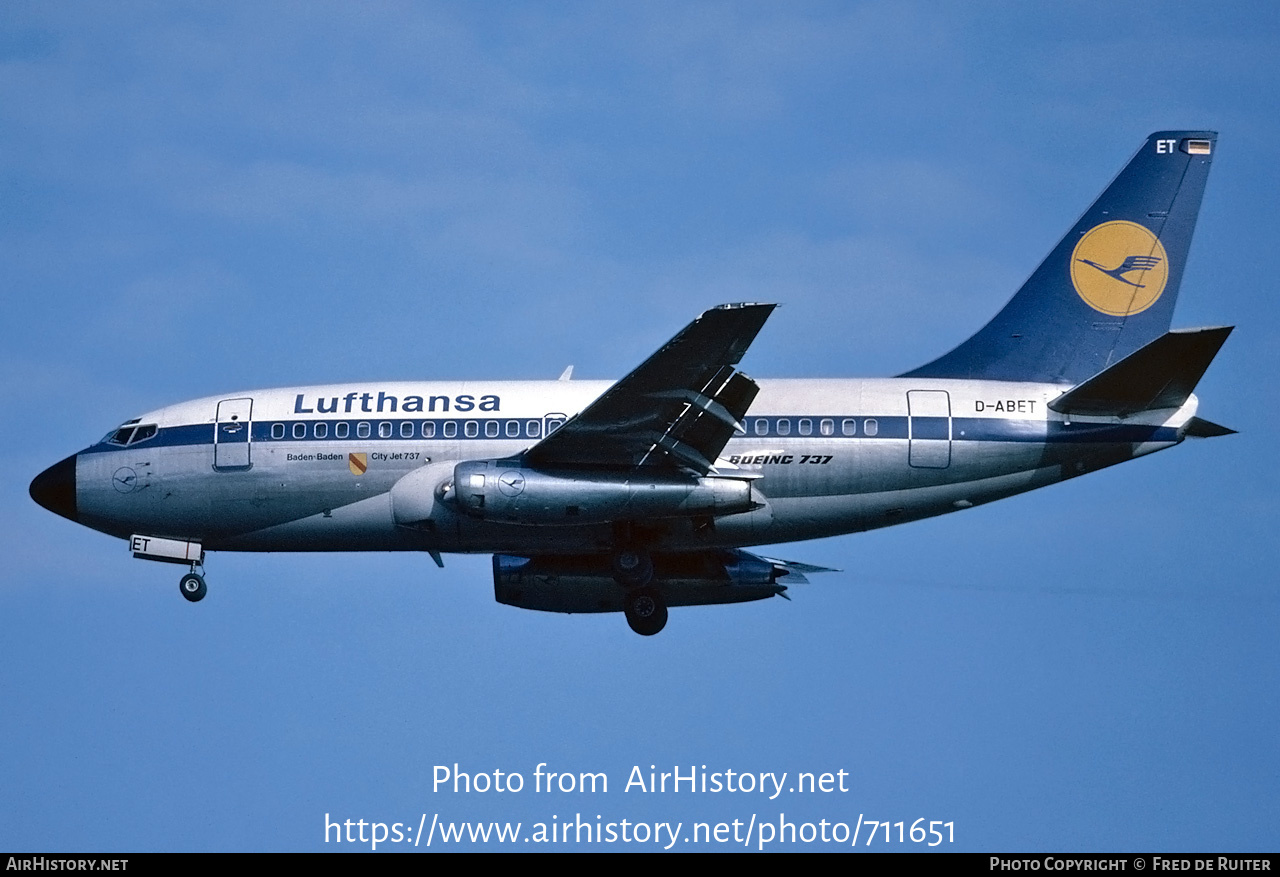 Aircraft Photo of D-ABET | Boeing 737-130 | Lufthansa | AirHistory.net #711651