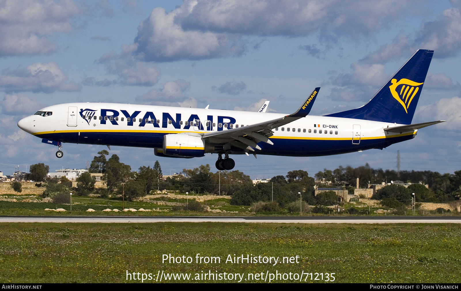 Aircraft Photo of EI-DWK | Boeing 737-8AS | Ryanair | AirHistory.net #712135