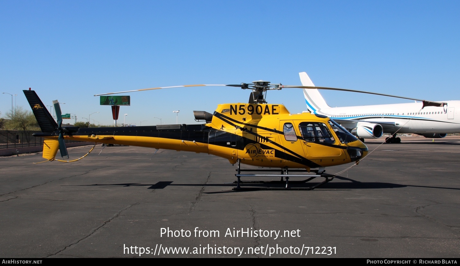 Aircraft Photo of N590AE | Eurocopter AS-350B-3 Ecureuil | Air Evac Lifeteam | AirHistory.net #712231