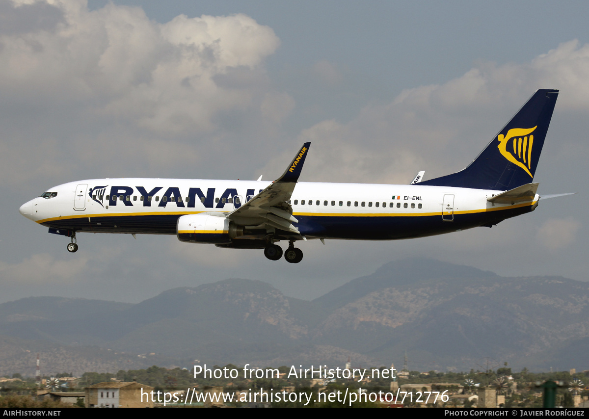 Aircraft Photo of EI-EML | Boeing 737-8AS | Ryanair | AirHistory.net #712776