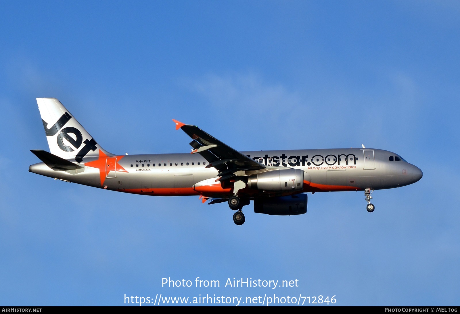 Aircraft Photo of VH-VFD | Airbus A320-232 | Jetstar Airways | AirHistory.net #712846