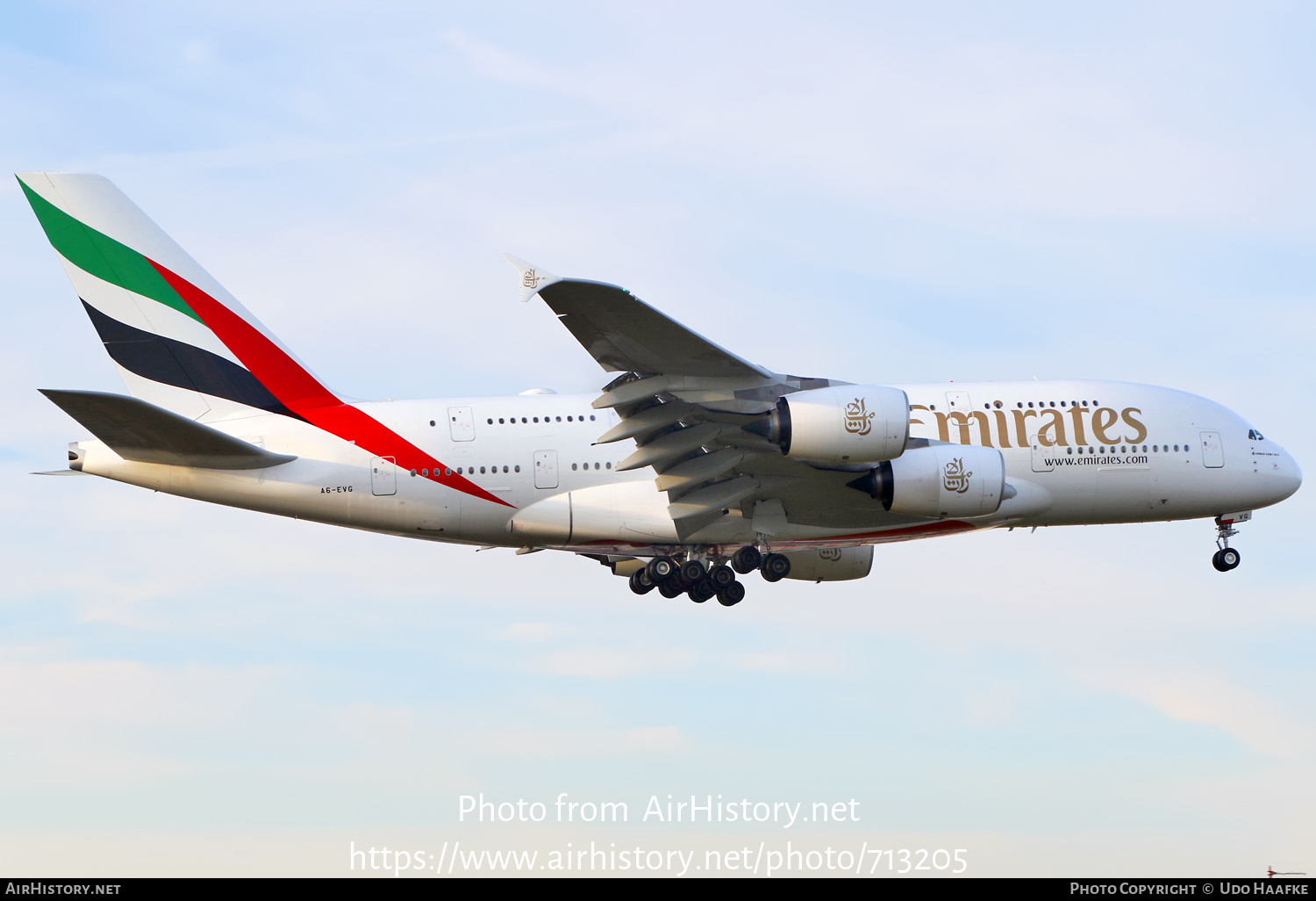 Aircraft Photo of A6-EVG | Airbus A380-842 | Emirates | AirHistory.net #713205