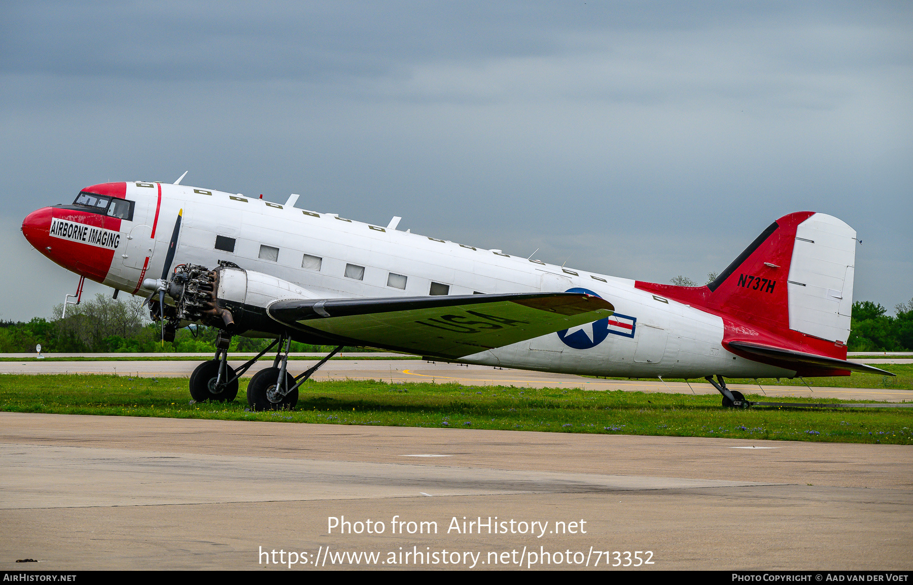 Aircraft Photo of N737H | Douglas DC-3(C) | Airborne Imaging | USA - Air Force | AirHistory.net #713352