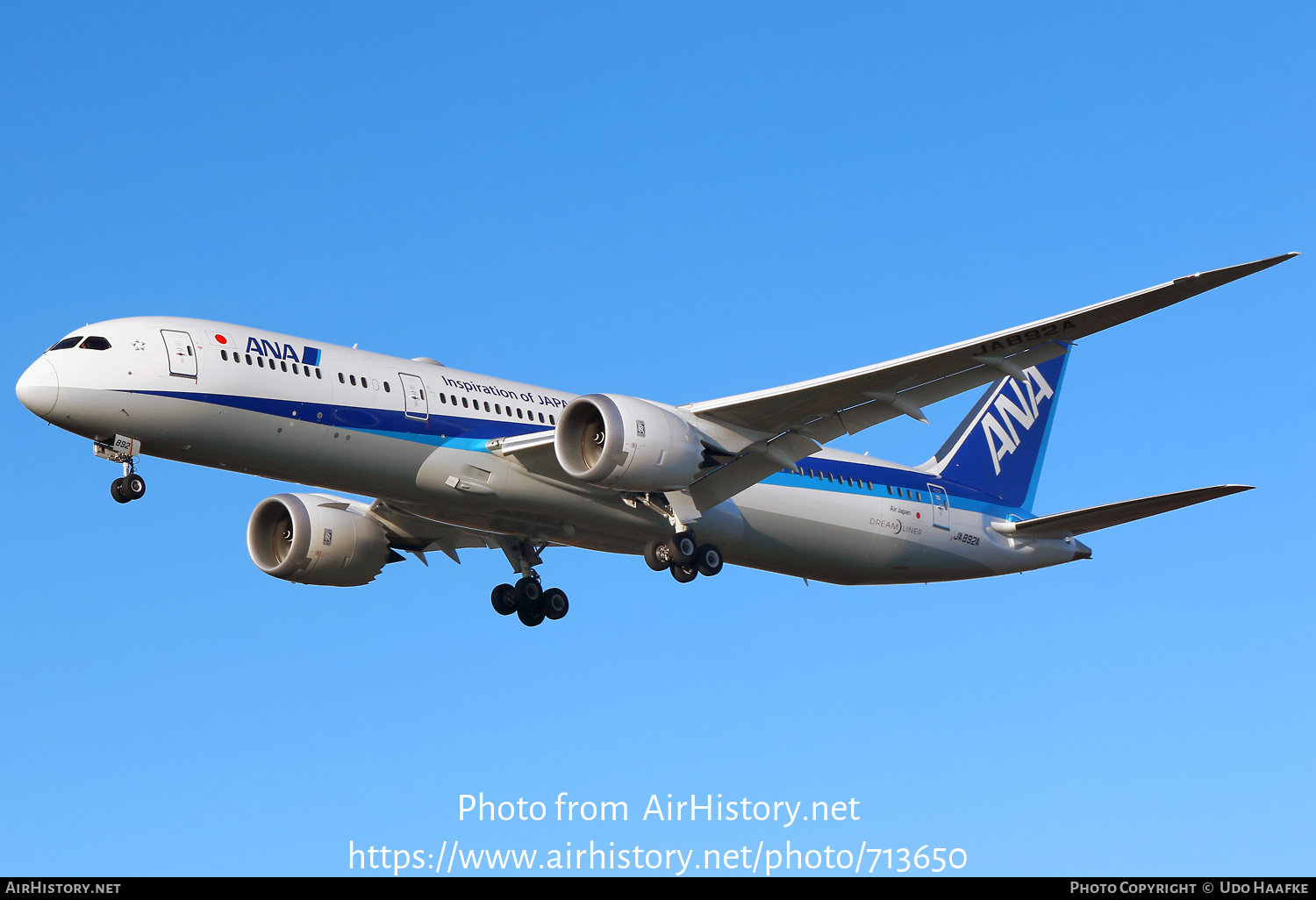 Aircraft Photo of JA892A | Boeing 787-9 Dreamliner | All Nippon Airways - ANA | AirHistory.net #713650