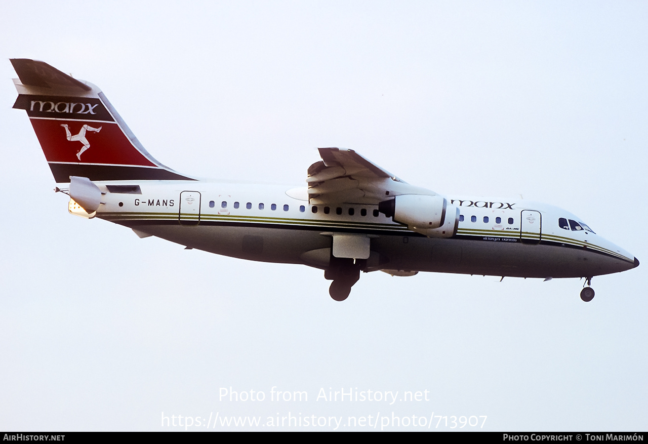 Aircraft Photo of G-MANS | British Aerospace BAe-146-200 | Manx Airlines | AirHistory.net #713907