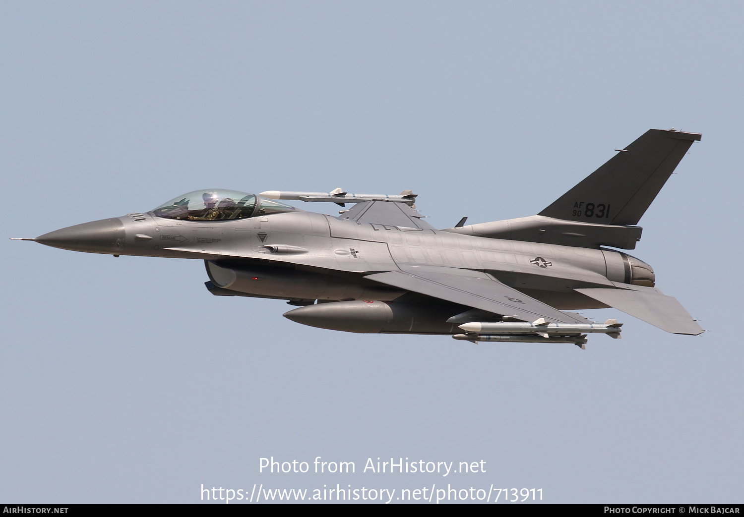 Aircraft Photo of 90-0831 / AF90-831 | General Dynamics F-16CM Fighting Falcon | USA - Air Force | AirHistory.net #713911