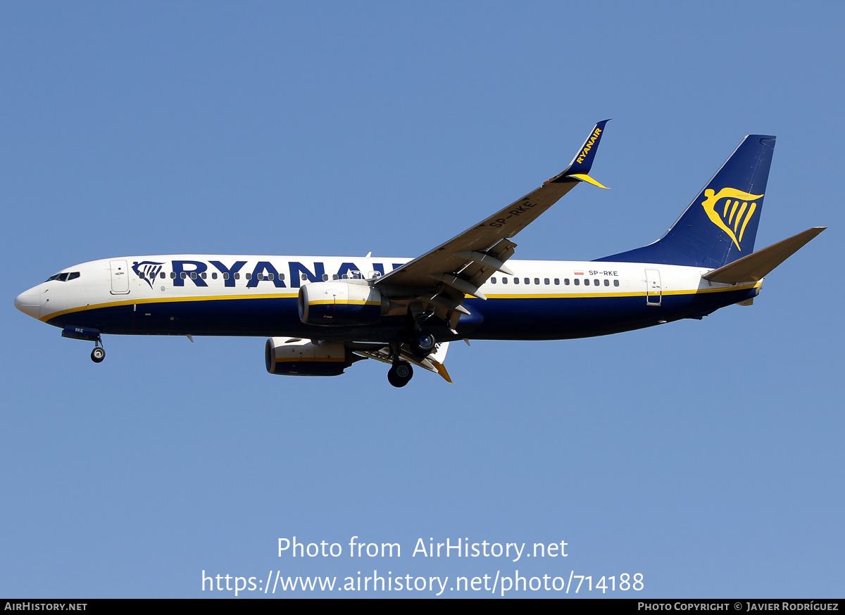 Aircraft Photo of SP-RKE | Boeing 737-8AS | Ryanair | AirHistory.net #714188