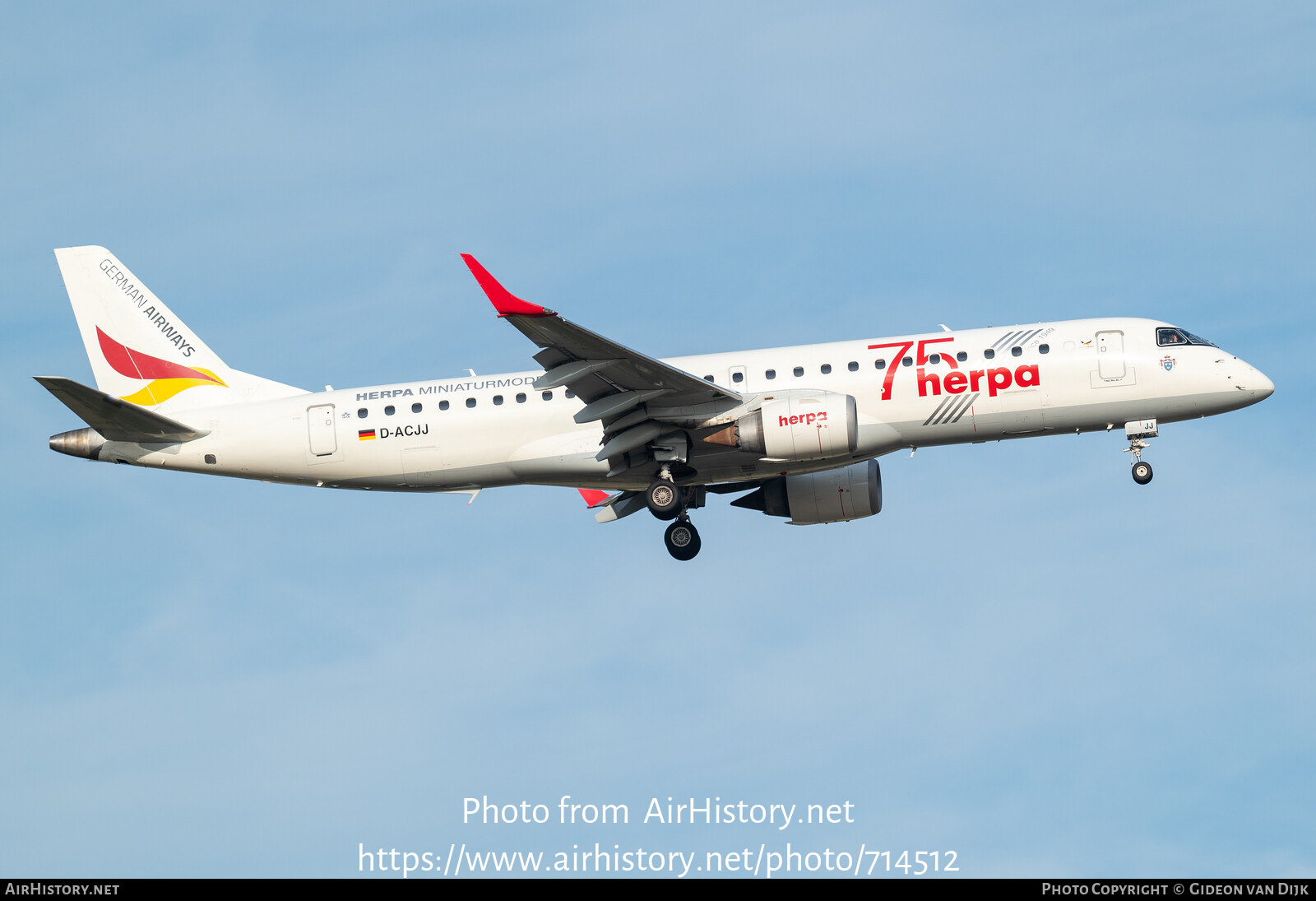 Aircraft Photo of D-ACJJ | Embraer 190LR (ERJ-190-100LR) | German Airways | AirHistory.net #714512