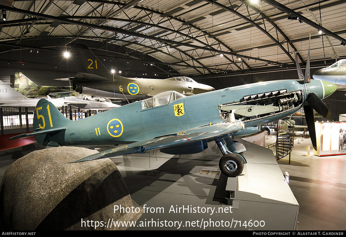 Aircraft Photo of 31051 | Supermarine 389 Spitfire PR19 | Sweden - Air Force | AirHistory.net #714600